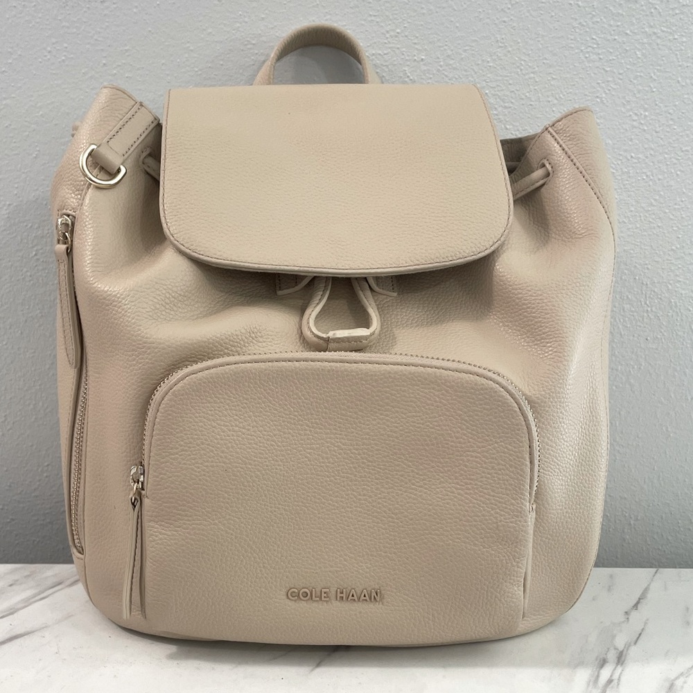 Cole Haan Classic Flap Backpack Oat